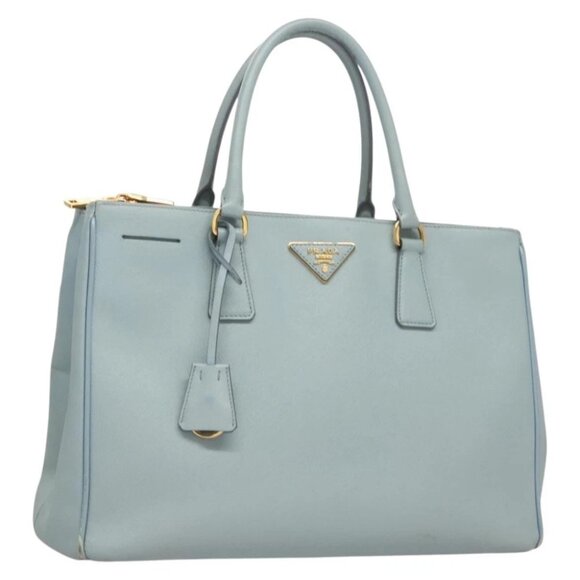 PRADA Galleria Hand Bag Safiano leather Light Blue Gold - Picture 1 of 15